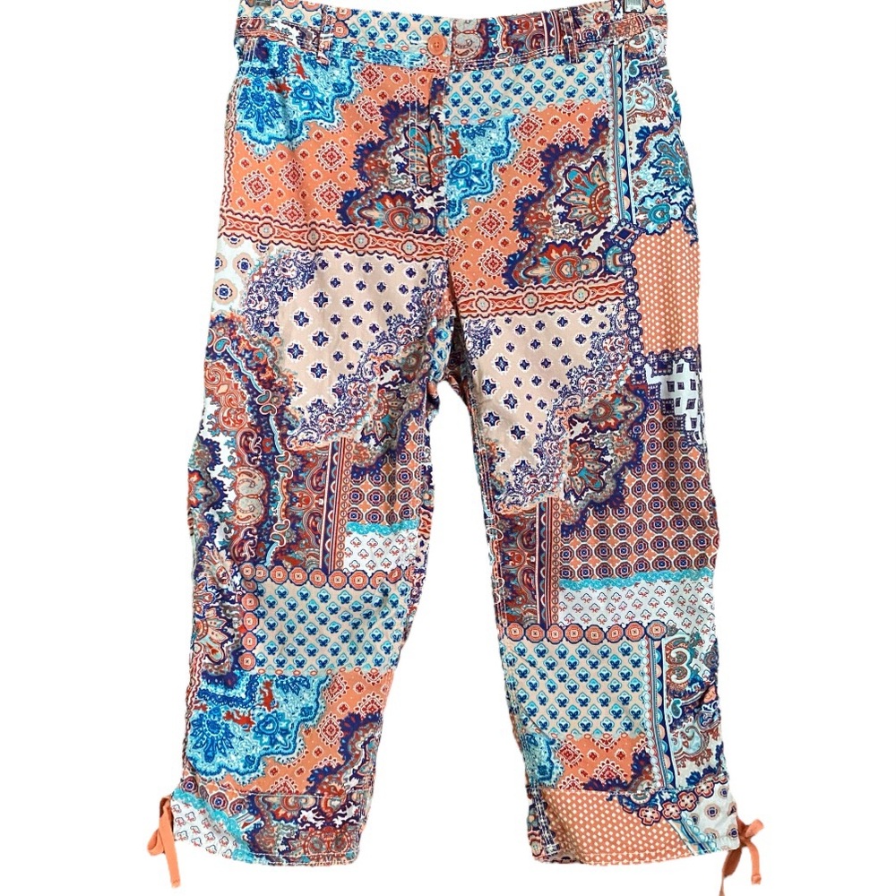 Chico’s Cool Cotton-Blend Patched Capris - Picture 1 of 14